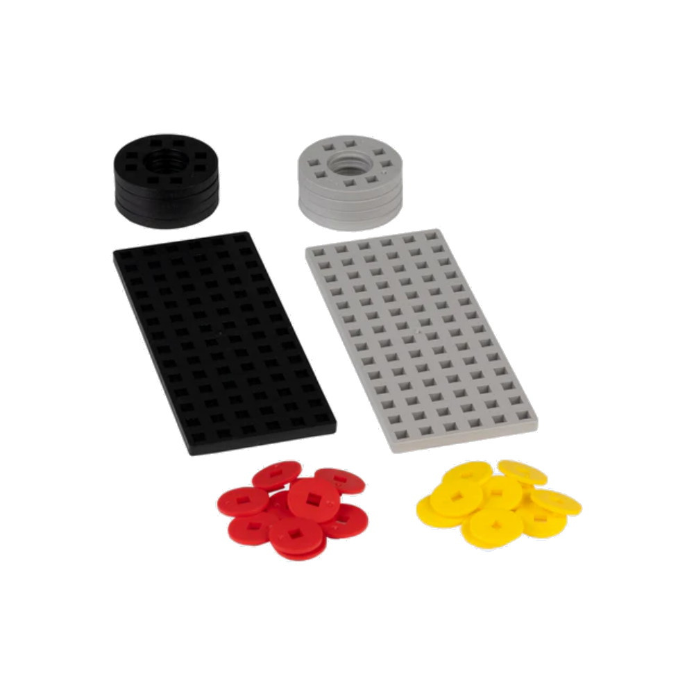 Plus-Plus - Rakennuslevyt ja pyörät - musta ja harmaa