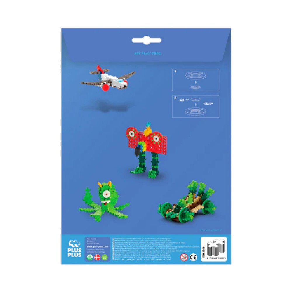 Plus-Plus - Rakennuslevyt ja pyörät - Punainen & Keltainen