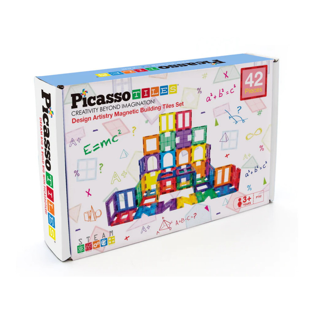 PicassoTiles Design Artistry Magnetic Building Tiles Set 42 Osat