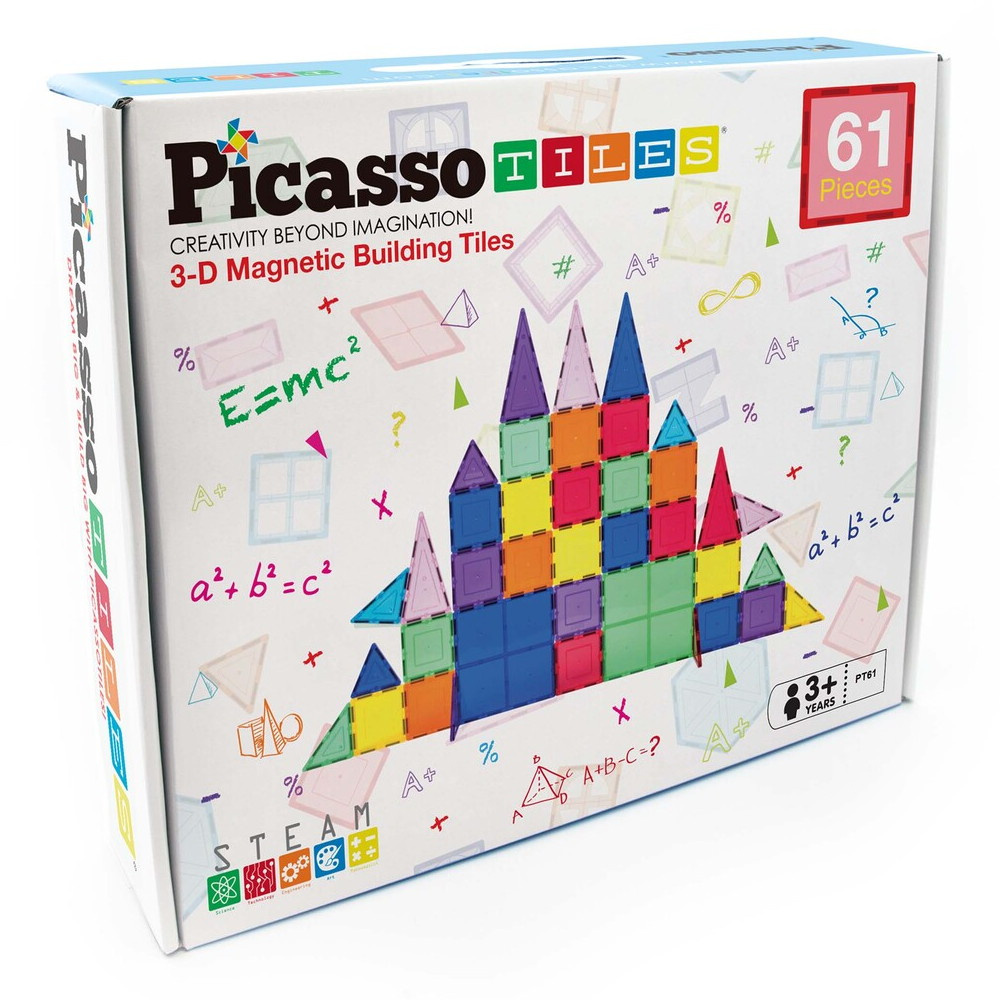 PicassoTiles 3-D Magnetic Building Tiles 61 Osat