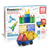 PicassoTiles Magnetic Building Block Set with Car 63 Osat