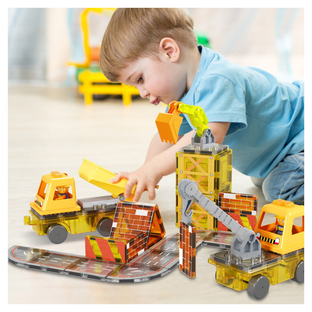 PicassoTiles Magnetic Tiles Rakennustyömaa 50 Palaa