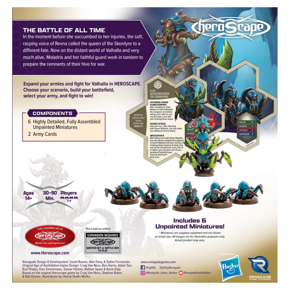 Heroscape: Rising Tide: Queen Maladrix & Festering Honor Guard Army Expansion
