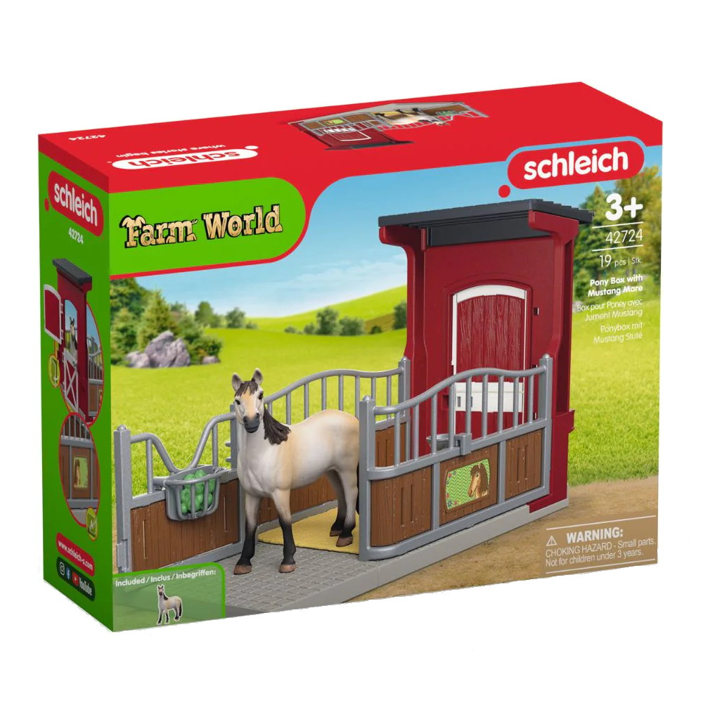 Schleich Ponilaatikko mustangtammalla
