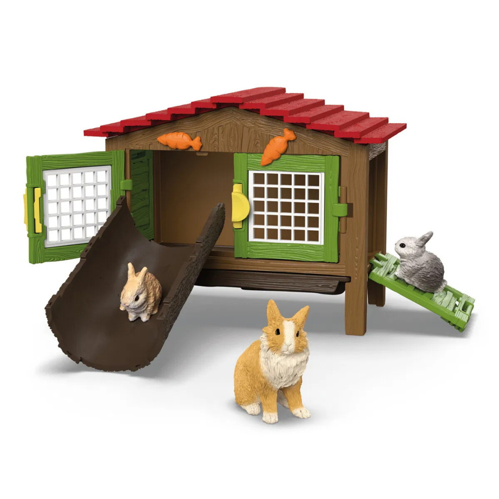 Schleich Kanin häkki, jossa 3 kania