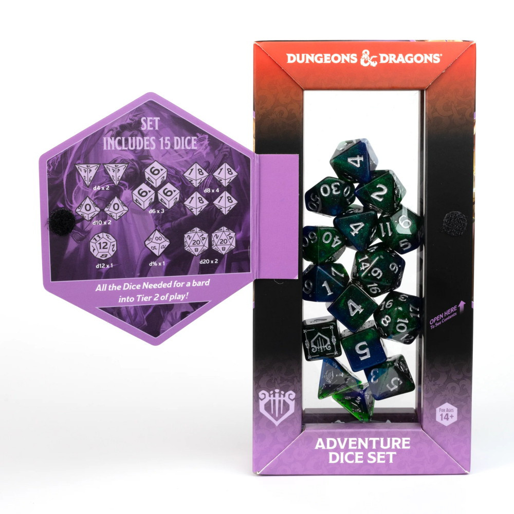 Dungeons & Dragons: Adventure Dice Set - Bard Blue/Green