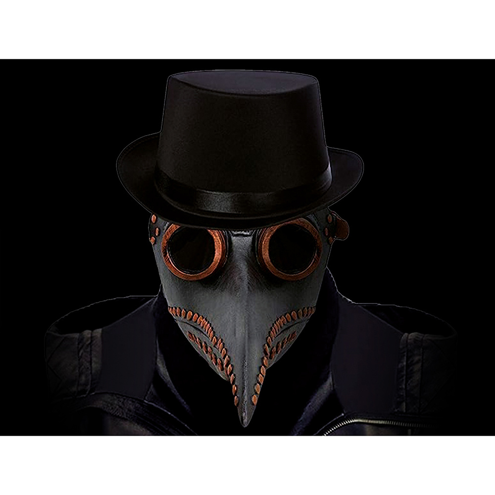 Latex Mask Steampunk Black Plague