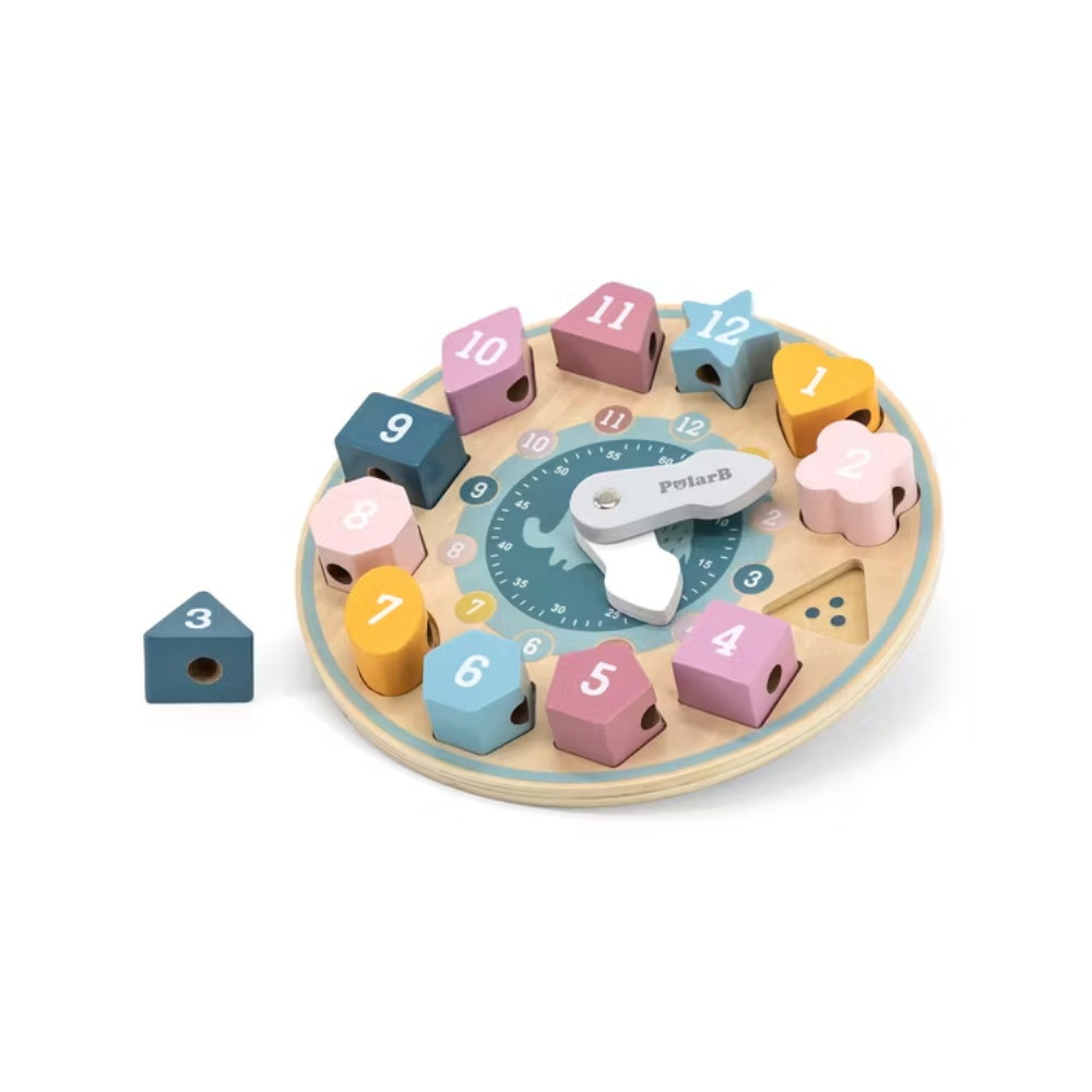 Puinen kello - irrotettavat numeropalikat