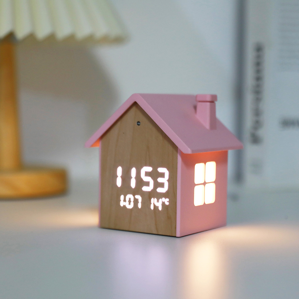 iTotal House Alarm Clock - Pastel Pink